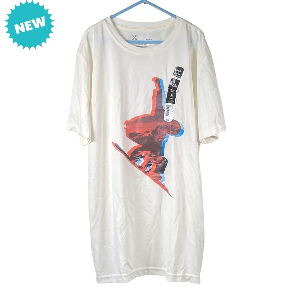 Xersion Boys Size 14/16 Husky Athletic Top Snowboarding Graphic Tee NEW